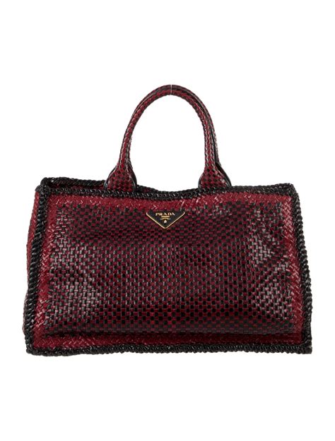 prada madras woven bags|prada tote bag transparent.